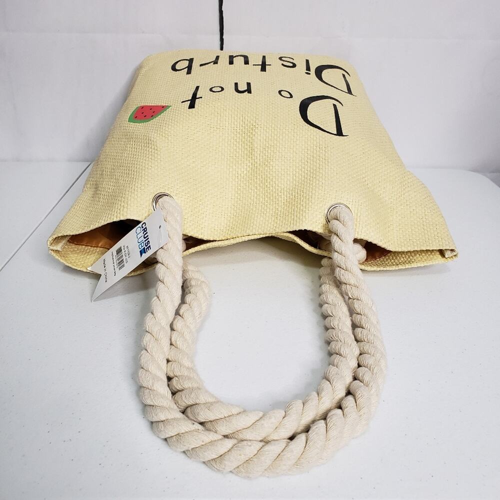 Cruise Club "Do Not Disturb" Straw Beach Bag Tote - Picture 4 of 10